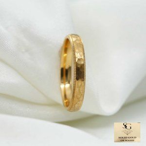 10 K Gold wedding Band 2mm , white gold yellow gold, rose gold, hammered